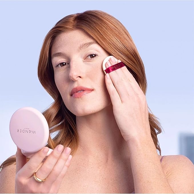 Wander Beauty Wanderlust Powder Foundation - Tan - Blurs and Evens Skin Tone - Perfects and Hydrates With Hyaluronic Acid, Aloe, Honeysuckle, & Vitamin E - Lightweight, Buildable Coverage - 0.31 oz-VivaGrace Women