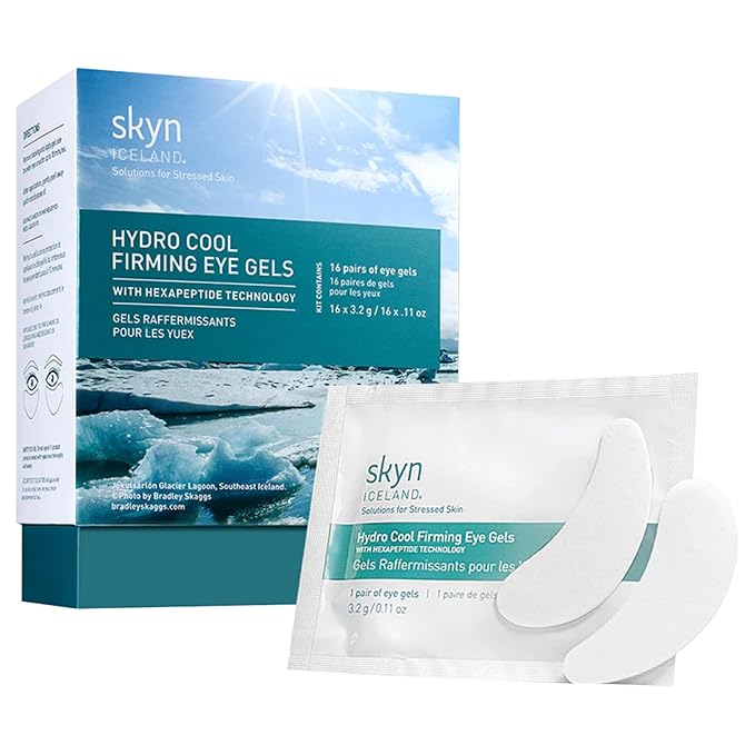 skyn ICELAND Hydro Cool Firming Under Eye Patches, Instant Cooling for Puffy, Tired Eyes with Peptides and Coenzyme Q10, 10 Minute Treatment, Vegan, All Skin Types, 16 Pairs-VivaGrace Women