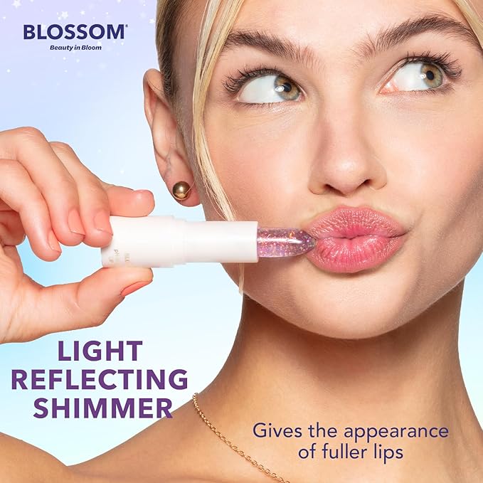 Blossom pH Adjusting Shimmering Lip Balm Moisturizing Glitter Sparkle Lip Balm, 0.12oz./3.5g, Citrine-VivaGrace Women