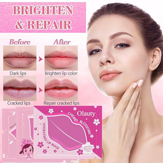 Eakroo 30 Pairs Collagen Crystal Pink Lip Masks, Collagen Lip Pads for Dry and Cracked Lips, Moisturizing Lip Care Gel Pads Remove Dead Skin, Minizes Lip Fine Lines, Lighten Lips, Plump Your Lips-VivaGrace Women