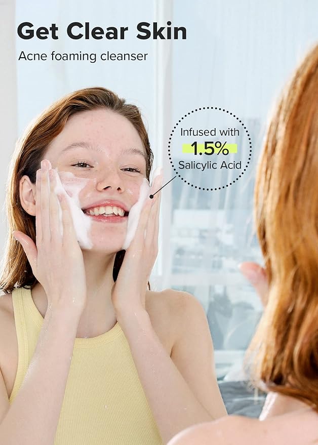 I DEW CARE Acne Face Wash - Clean Zit Away | with 1.5% Salicylic Acid, Soothing Face Wash for Blemishes, Facial Foaming Cleanser for Sensitive Skin, Korean Acne Skin Care, 5.07 fl oz