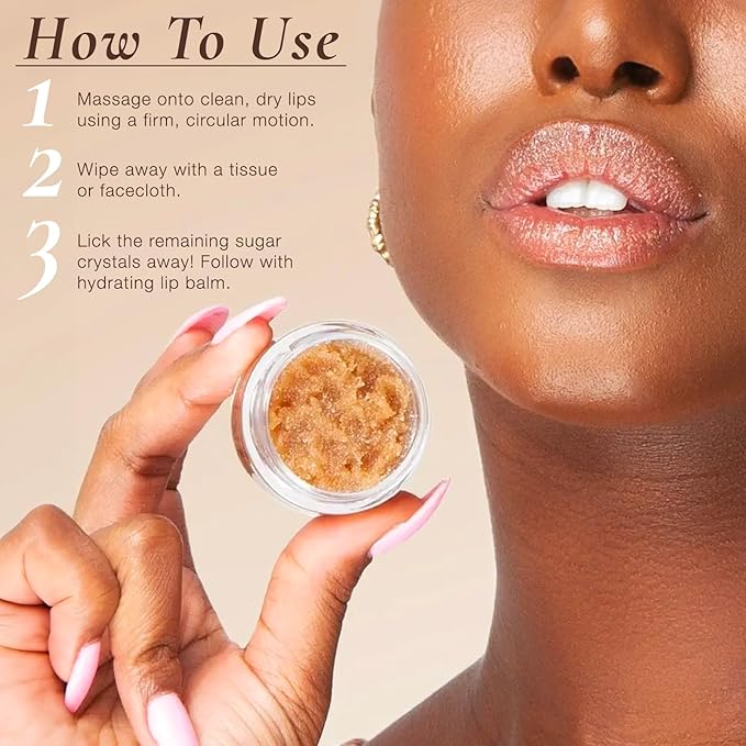 sara happ Sweet Clay Mask + Vanilla Bean Sugar Scrub Lip Duo, Exfoliating and Moisturizing Lip Treatments for Dry and Flaky Lips, Vegan (0.47 ounce and 0.5 ounce jars)-VivaGrace Women