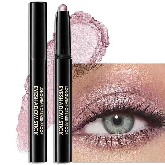 Eyeshadow Stick Waterproof Cream Eye Brighten Shadow Pencil Long-Lasting Crease-Proof Shimmer Glitter Eyeshadow Crayon Smooth High Pigmented Highlighter Neutral Eye Shadow Liner Makeup, 8 FANCY-VivaGrace Women