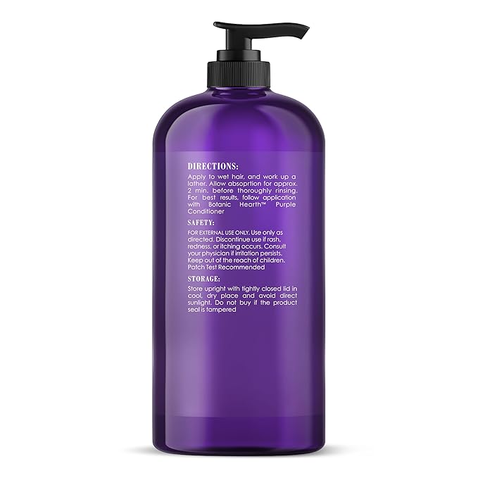 Botanic Hearth Purple Shampoo 16 Fl Oz | For All Shades Of Blonde, Silver & Gray Hair | With Lavender Oil, Vitamin E & Rosemary Oil | Sulfate & Paraben Free-VivaGrace Women