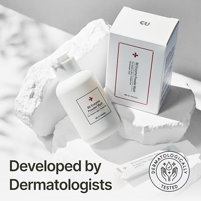 B6 Enzyme Powder Face Cleanser, Korean Skin Care Exfoliating Face Wash with PHA and Papain Enzyme, Face Exfoliator with Calamine and Vitamin B6, Gentle Cleanser, 55g (1.94 Oz)-VivaGrace Women