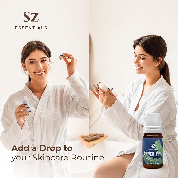 Silver Pine Essential Oil - 100% Pure & Undiluted- Extracted from Pinus Sylvestris - Clean & Fresh Scent with Woody Overtones - Therapeutic Grade & Vegan - 0.17oz (5ml)-VivaGrace Women