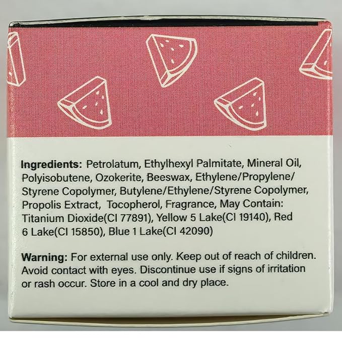 Watermelon Sleeping Lip Mask, Bee Lip Balm Lip Mask Honey Pot, Lip Mask Overnight Propolis Moisturizing Lip Balm with Stick, Hydrating Repair Prevention Dry & Cracked Lip Scrubs Exfoliato-VivaGrace Women