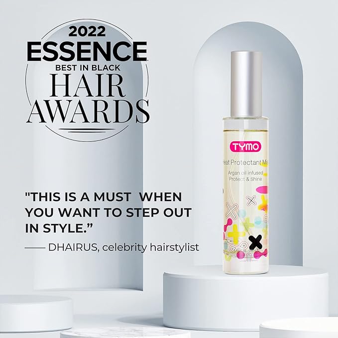 TYMO Heat Protectant for Hair with Argan Oil for Heated Styling Tools, Leave in Conditioner Spray to Smooth & Hydrate, Natural Pure Formulation, Multi-benefit Treatment, Lightweight Spray, Pack of 3-VivaGrace Women