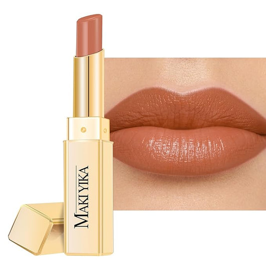 MAKI YIKA Moisture Nude Lipstick for Women Hydrated Tinted Lip Balm for Dry Cracked Lips Weightless Glossy Lip Color Juicy Finish,MA064 Fair Nude-VivaGrace Women