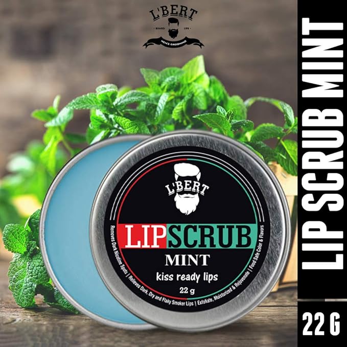 L'BERT Mint Lip Scrub, Kiss Ready Lips for Lightening & Brightening Dark Lips - 15 g-VivaGrace Women
