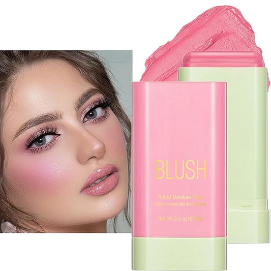 Blush Stick, Cream Blush Stick for Cheeks & Lips, Blendable Long-Lasting Multi-Use Contour Stick & Highlighter Makeup (#1 SHY PINK)-VivaGrace Women