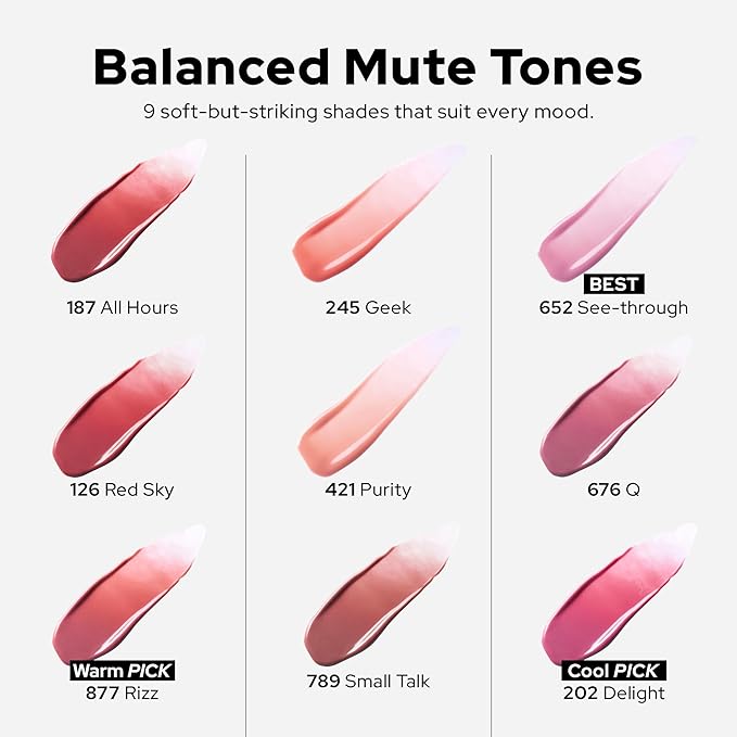 Unseen Balloon Tint, 6 Colors Set for All Skin Types. Buildable Color, Long Lasting Glossy Lip Stains, Lightweight Lip Gloss Make up (Delight, 1 Oz)-VivaGrace Women