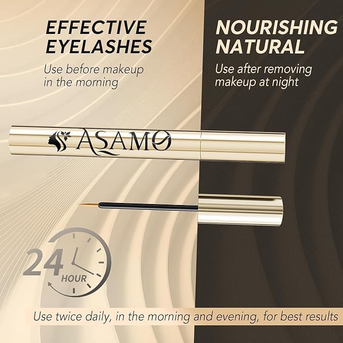 Eyelash Growth Serum – 15 Plant Extracts for Longer, Denser & Robust Lashes,Boosts Natural Lash Development,eyelash serum,Enhance Natural Beauty, Hypoallergenic Oil Free,lash growth serum(PURE GOLD)-VivaGrace Women