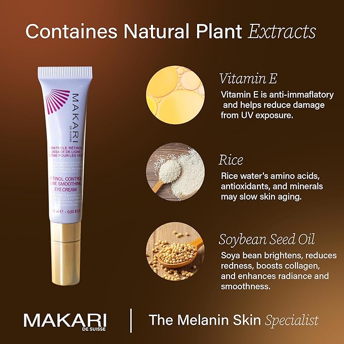 MAKARI Retinol Eye Cream - Collagen Boosting Formula for Fine Lines & Wrinkles | Rice Water, Soybean Seed Oil, Vitamin E | Reduce Puffiness, Firm Skin-VivaGrace Women