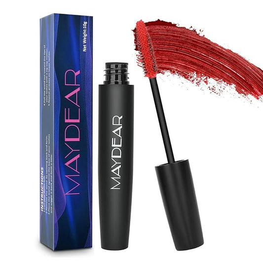 Maydear Red Mascara Waterproof, Smudge-Proof & Long-Lasting, Fast-Dry Lengthening Color Mascara for Bold Lashes-VivaGrace Women