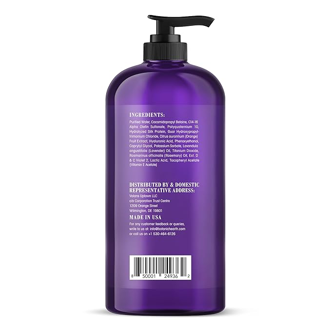 Botanic Hearth Purple Shampoo 16 Fl Oz | For All Shades Of Blonde, Silver & Gray Hair | With Lavender Oil, Vitamin E & Rosemary Oil | Sulfate & Paraben Free-VivaGrace Women