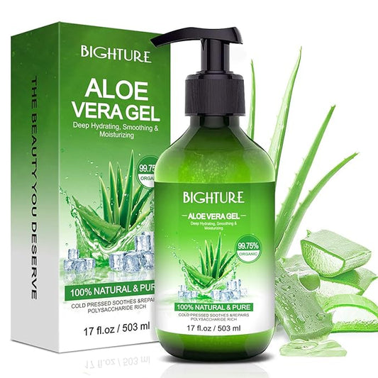 Aloe Vera Gel for Face - Organic Aloe Vera Gel from 100 Percent Pure Aloe Vera Use to Skin Sunburn Relieve, Soothing and Firming-VivaGrace Women