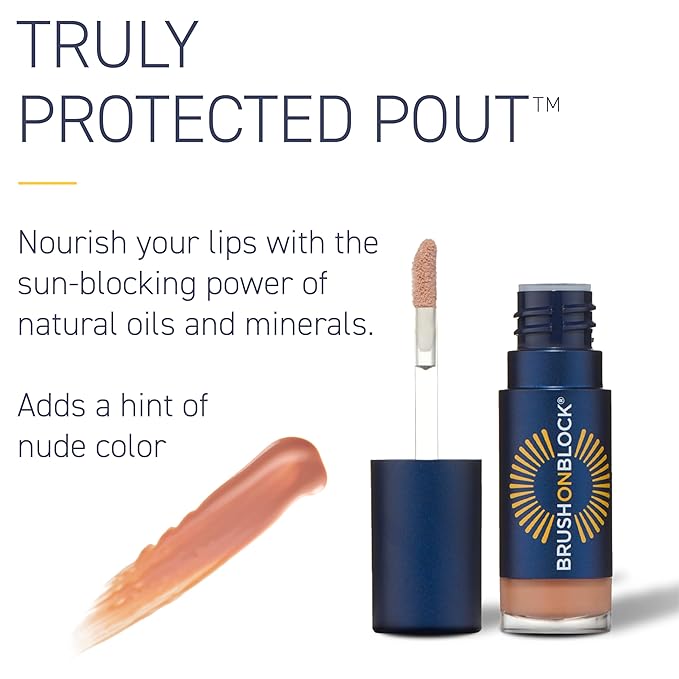 Brush On Block Full Face Sun Protection Kit, Translucent Mineral Powdered Sunscreen & Protective Lip Oil SPF 30, Reef Friendly, FSA HSA Eligible-VivaGrace Women