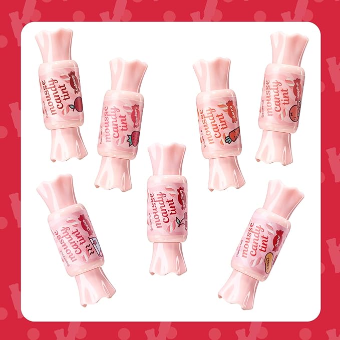 THESAEM Saemmul Mousse Candy Tint #2 Strawberry Mousse - High Pigment Matte Finish Long Lasting Lip Stain with Honey Extracts to Hydrate Lips - Weightless & Smudge-Proof, 0.3 fl.oz.-VivaGrace Women