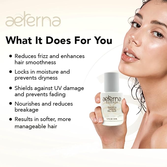 Aeterna ESSENZA - Nourishing Hair with Linseed & UV Protection - Lightweight, Non-Greasy Formula - Sulfates, Parabens & Silicones Free | For All Hair Types - 30 ml-VivaGrace Women