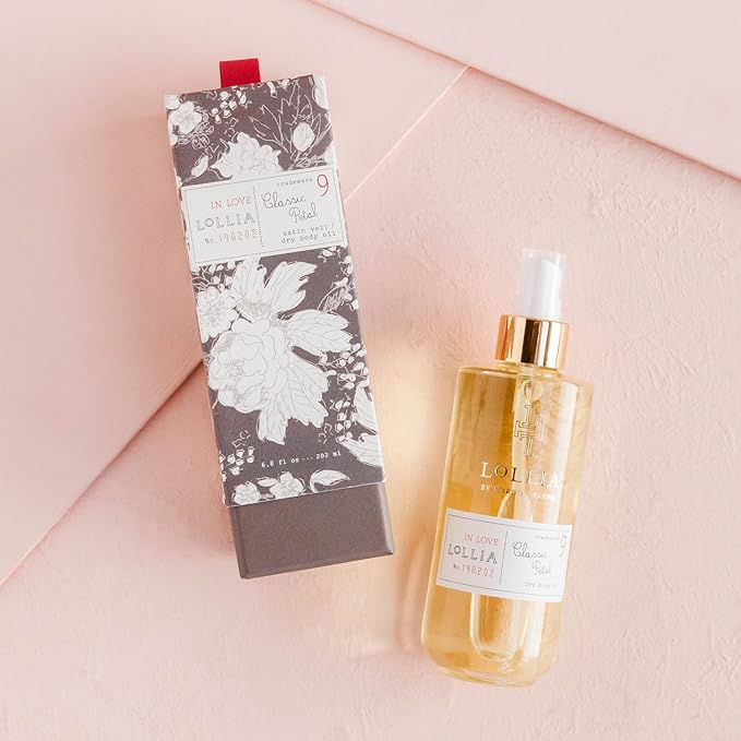 LOLLIA In Love Dry Body Oil, 6.8 Fl. Oz. – Classic Petal – Women’s, Scented, Moisturizing, Dry Body Oil for Women, For All Skin Types-VivaGrace Women