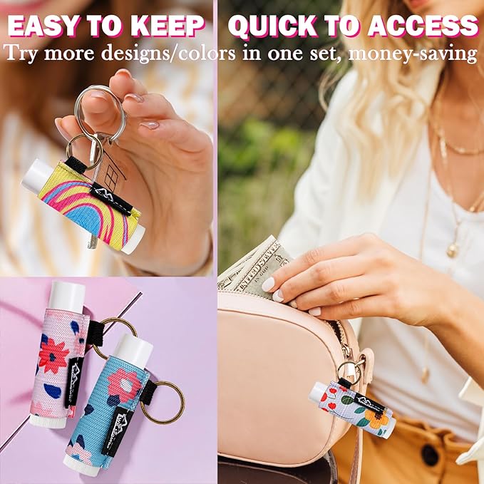 WK IEASON Lip Balm Holder Keychain Bulk Chapstick Holder Key chain-VivaGrace Women
