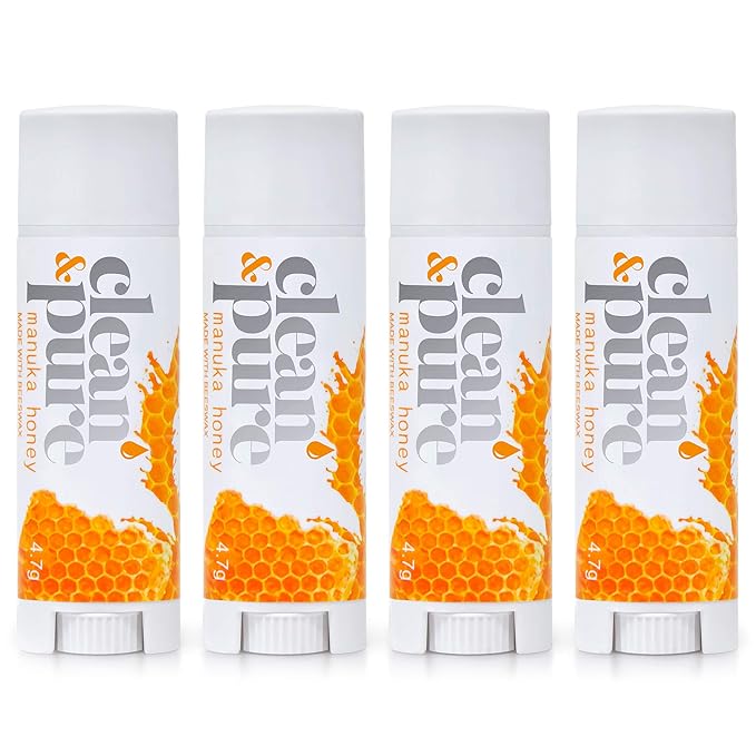 Beekeeper’s Favorite Lip Balms, 4 Pack | Manuka Honey Beauty Products | Lip Care Set With 100% All Natural Beeswax and Vitamin E Oil | Flavored Lip Balm for Dry, Chapped Lips-VivaGrace Women