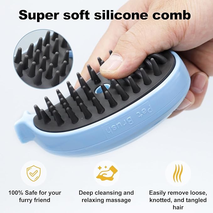 Cat Steam Brush for Shedding, Cat Grooming Brush With Steam, Rechargeable Steam Pet Brush for Dog And Cat, Steamy Cat Brush 3 In1, Self Cleaning Steam Brush for Massage,Clean and Removing Loose Hair-VivaGrace Women