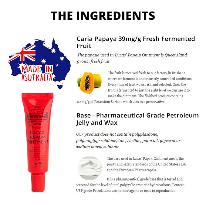 Lucas Pawpaw Lip Ointment, Lucas Pawpaw Cream, Lucas Pawpaw Ointment for Lips & Dry Skin - Unique All Skin Types, All Gender- Any Season Gift Pack with 2 x 15g Pawpaw Balm-VivaGrace Women