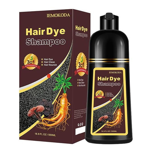 Dark Brown Hair Dye Shampoo 3 in 1 for Gray Hair, Long-lasting & Natual Hair Color Shampoo, Herbal Ingredients Natural Shampoo Hair Dye Effect in Minutes, Gifts for Men Women 500ml-VivaGrace Women