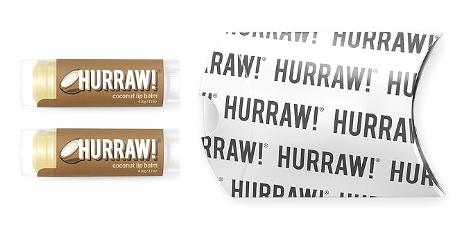 Hurraw! Coconut Lip Balm, 2 Pack: Organic, Certified Vegan, Cruelty and Gluten Free. Non-GMO, 100% Natural Ingredients. Bee, Shea, Soy and Palm Free. Made in USA-VivaGrace Women