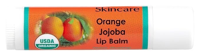 USDA Organic Orange Lip Balm 2 Pack - Over 70% Pure Organic Jojoba Oil, Organic Beeswax, Citrus Scent, Soothes and Softens Dry, Cracked, and Sensitive Lips, Natural Orange Scent No Taste 15 oz/4.6 g-VivaGrace Women