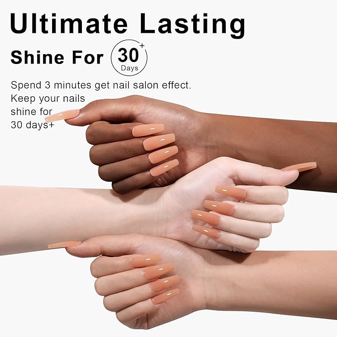 L'UGX Light Sheer Nude Gel Polish 15ML Neutral Fall Gel Nail Polish Translucent Natural U V French Gel Nail Color for Nail Art DIY Manicure at Home Salon Holiday Gifts for Women LGS-709