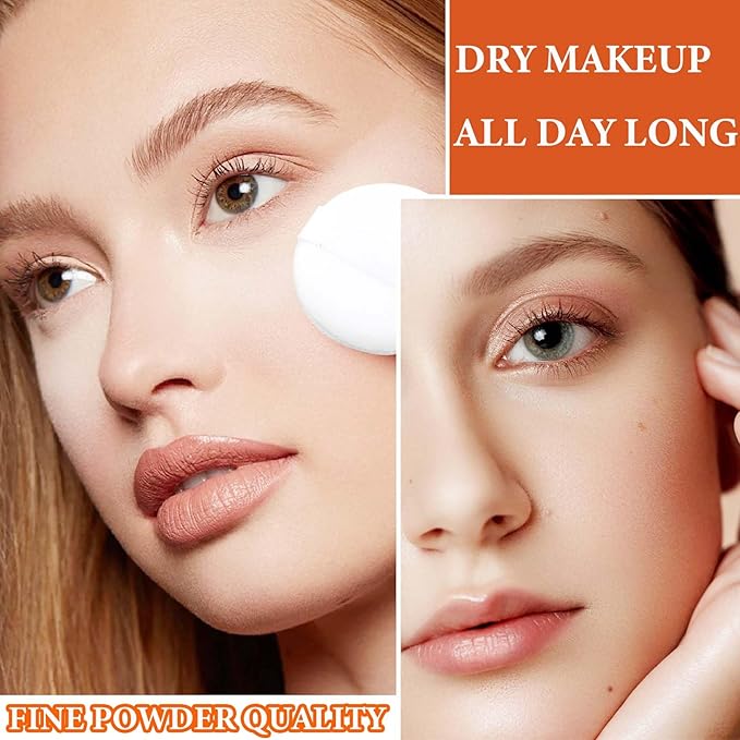 Oil Control Loose Face Powder,Translucent Setting Powder With a Powder Puff Long Lasting Makeup Covering Blemishes Brightens Skin Tone,Natural Matte Loose Powder for Women(1)-VivaGrace Women