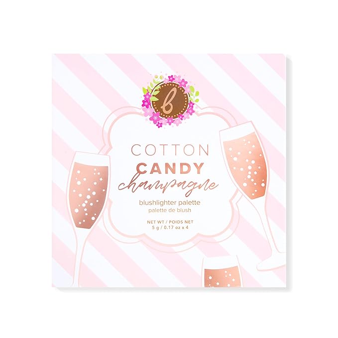 Beauty Bakerie Cotton Candy Champagne Blush Makeup Palette, Long Lasting Pigment, Matte and Metallic Highlighter Makeup, 4 Highlight Shades-VivaGrace Women