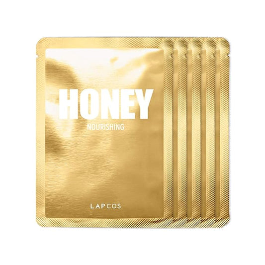LAPCOS Honey Sheet Mask, Daily Face Mask with Hyaluronic Acid and Antioxidants to Hydrate and Tighten Dry Skin, Korean Beauty Favorite, 5-Pack-VivaGrace Women