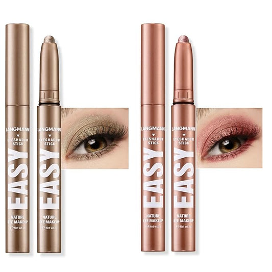 Jolilab Eyeshadow Stick Set, 2 Colors Matte Professional Bright-Colored Contouring and Highlight Eyeshadow Stick, Cream Waterproof Long Lasting High Pigmented Eye Shadow. (2, 11+12)-VivaGrace Women
