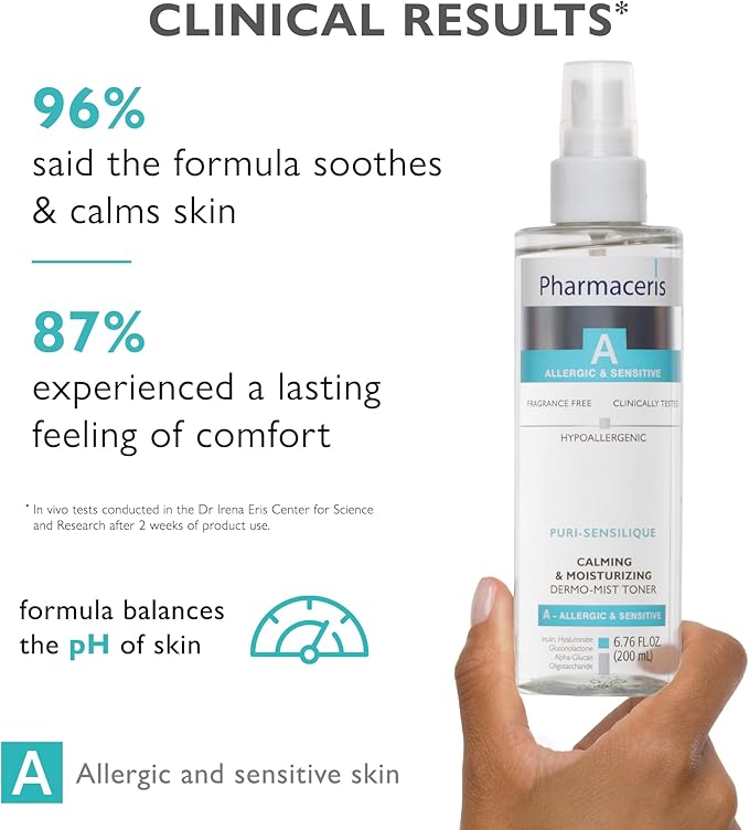 Calming Mist Toner, Soothing & Hydrating Face Mist for Sensitive & Allergy-Prone Complexion; Restores pH, Refreshes & Supports Skin’s Barrier & Microbiome Puri-SENSILIQUE, 6.76 fl oz-VivaGrace Women