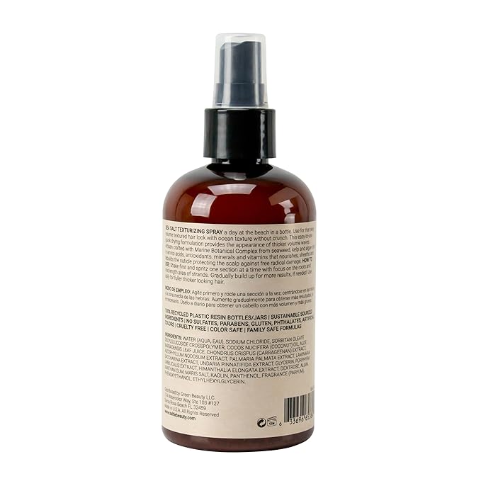 Sea Salt Hair Volumizing Spray Adds Texture, Volume, UV Protection, Beach Wave Finish I For All Hair Types (8.5 fl. oz./250ml)-VivaGrace Women