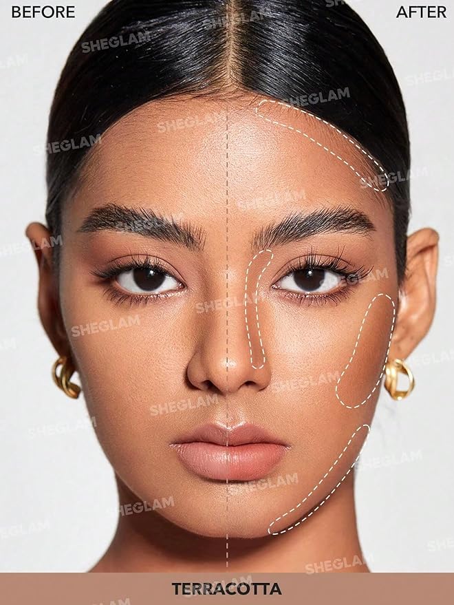 SHEGLAM Snatch 'n' Define Cream Contour Stick Long Lasting Highly Pigmented Sweat Proof Face Bronzer Makeup - Terracotta-VivaGrace Women