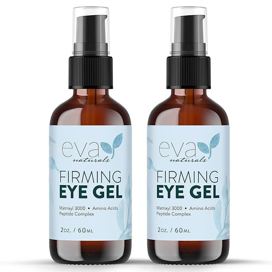 Anti-Aging Eye Gel - Luxurious Hydrating Under Eye Cream For Dark Circles and Puffiness, Bags, Crows Feet, Wrinkles - With Hyaluronic Acid & Skin-Firming Peptides Serum 2 oz (2 Pack)-VivaGrace Women