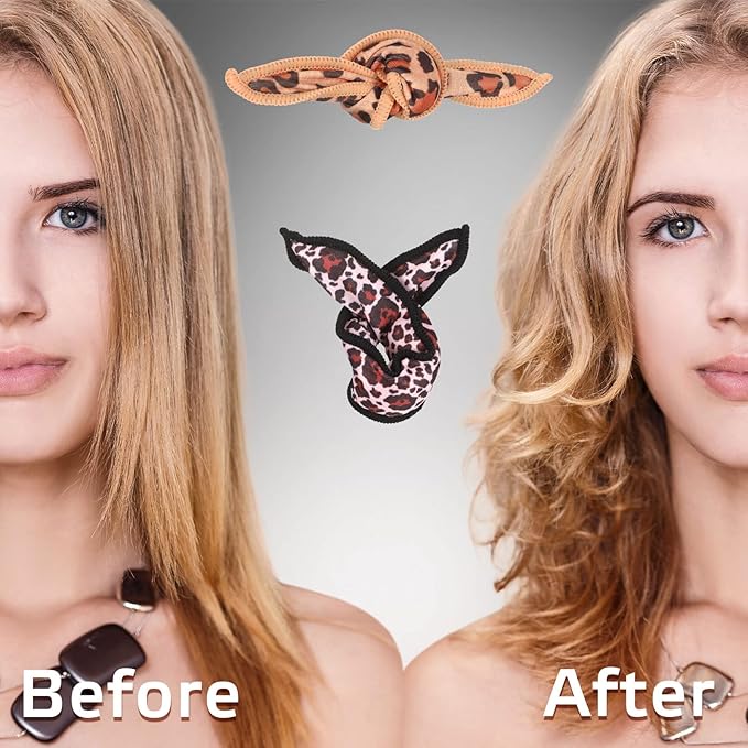 Bememo 40 Pieces Soft Curlers Hair Rollers Pillow Rollers for Hair Satin Sponge Curlers to Sleep in Overnight Heatless No Heat for Long Short Foam Rag Large Styling Tools(Leopard)-VivaGrace Women