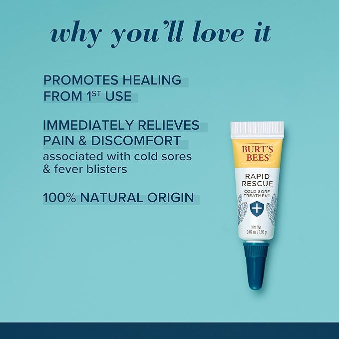 Burt's Bees Cold Sore Treatment and Medicated Lip Balm, College Back to School Dorm Essentials, With Menthol and Eucalyptus Oil, Natural Origin Skincare, 2 Tubes, 0.07 oz./0.15 oz.-VivaGrace Women