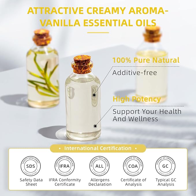 HIQILI 32 Ounces Vanilla Essential Oil, Strong Fragrance for Body Lotion, Candle Making, Soap, Aromatherapy-32 Fl Oz-VivaGrace Women