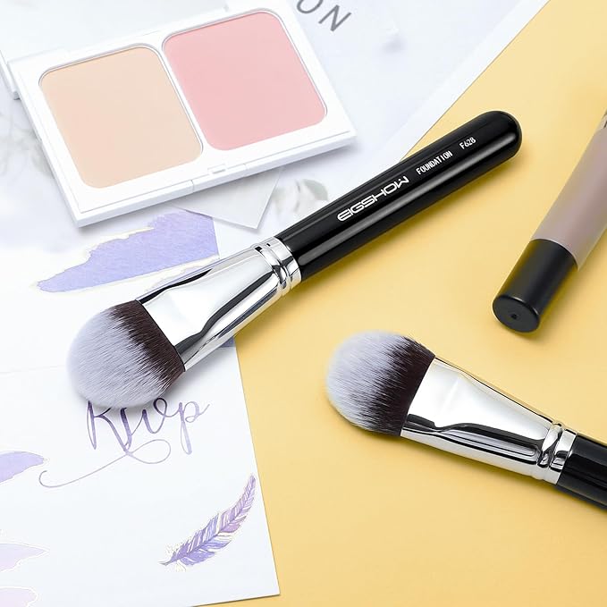 EIGSHOW Flat Foundation Brush, Large Face Makeup Brush with Soft Dense Synthetic Bristles for Blending Liquid Cream Powder (F628)-VivaGrace Women