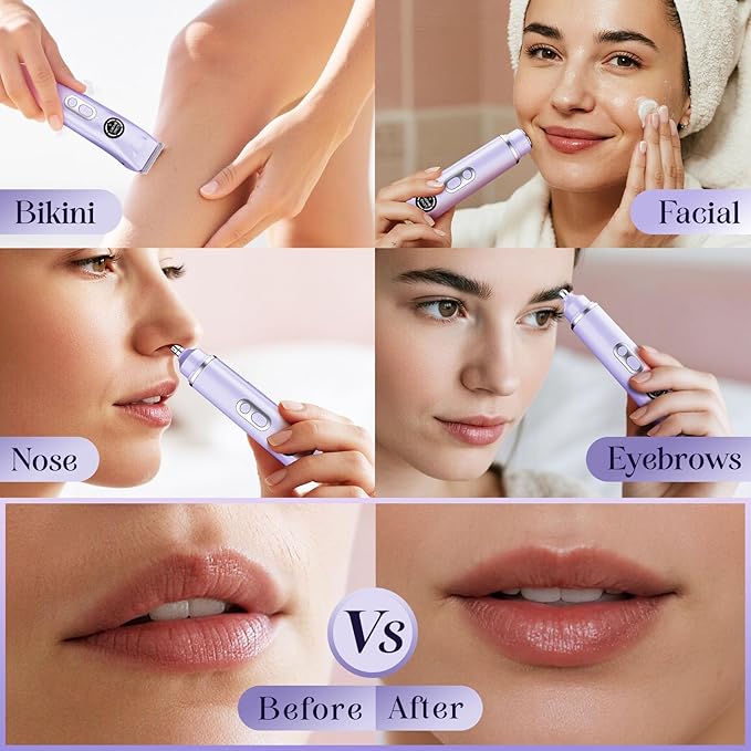 Bikini Trimmer for Women|Hair Removal Shaver - Painless Electric Razor, Cordless Body Shaver for Travel, Replaceable Lady Facial Razor|Trim Nasal/Eyebrows, IPX7 Waterproof&Easy Cleaning, Ceramic Blade-VivaGrace Women
