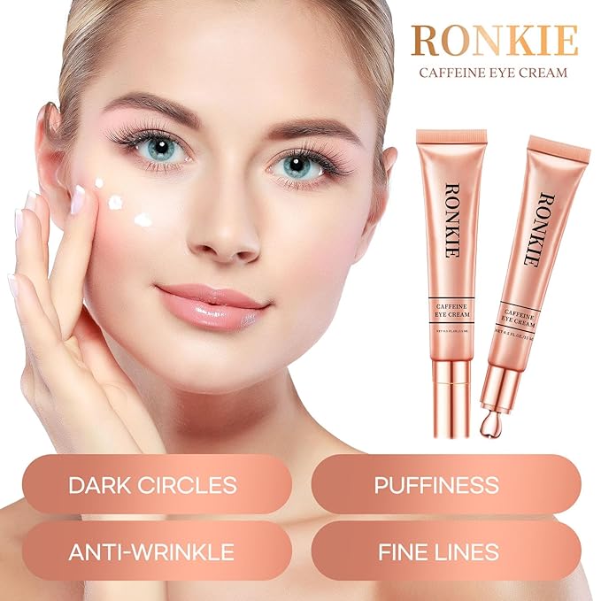 Eye Cream for Dark Circles and Puffiness: Caffeine - Retinol Cream- Anti Aging Wrinkles With Collagen Hyaluronic Acid Fine Lines Depuffer in 3-4 Weeks-15 mL-VivaGrace Women