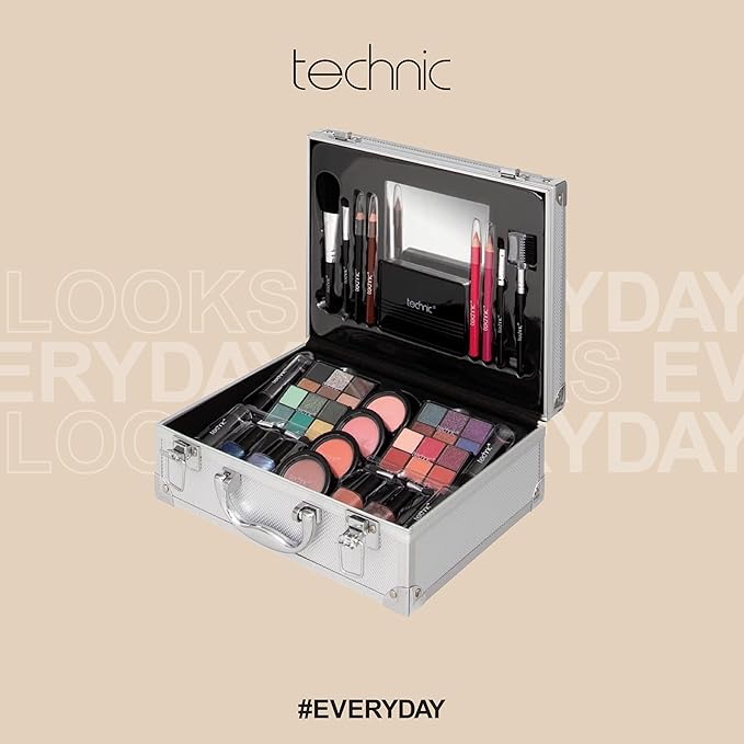 28 Pcs Carry All Full Make Up Kit In a Trunk Train Case Including Makeup Brushes, Eye Shadows, Nail Polish, Blushers, Lipsticks and More-VivaGrace Women
