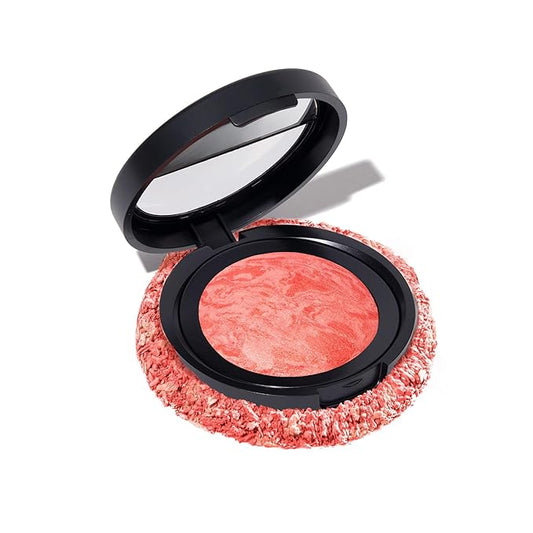 LAURA GELLER NEW YORK Baked Blush-n-Brighten Marbleized Blush for Cheeks - Cherry Custard - Natural Finish - Buildable Color-VivaGrace Women