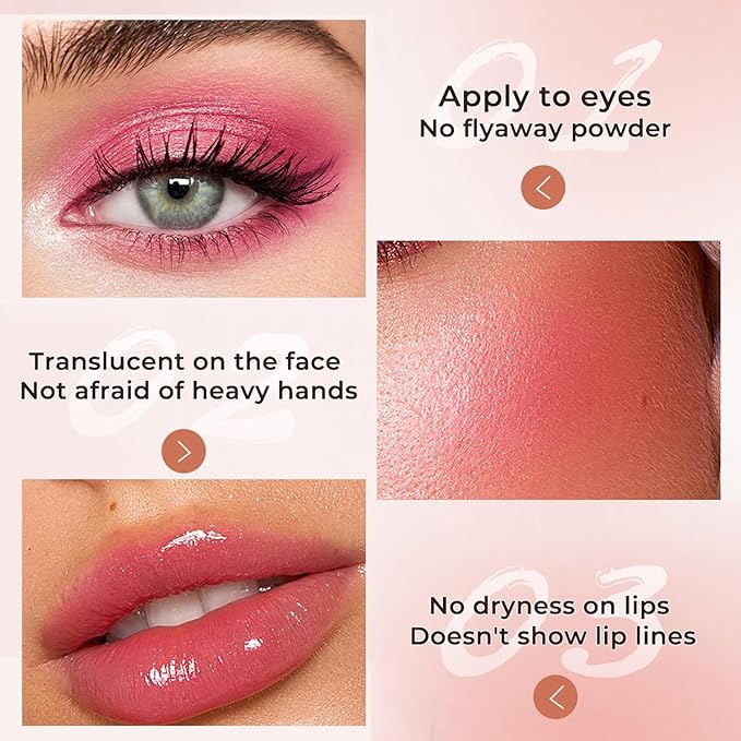 Cream Blush Makeup, Natural Pink/Black Glossy Face Blusher, Color Changing Cream Blush for Cheek and Lip Tint, Blendable Formula, Matte and Dewy Finish Lightweight Blush Makeup (Pink Glitter, One)-VivaGrace Women